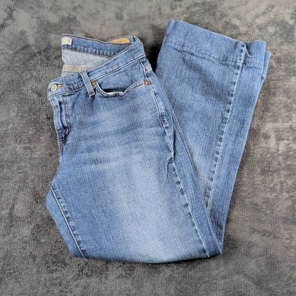Levi Strauss 529 Women's Curvy Bootcut Jeans Blue Denim Mid Rise Dark Wash 12M